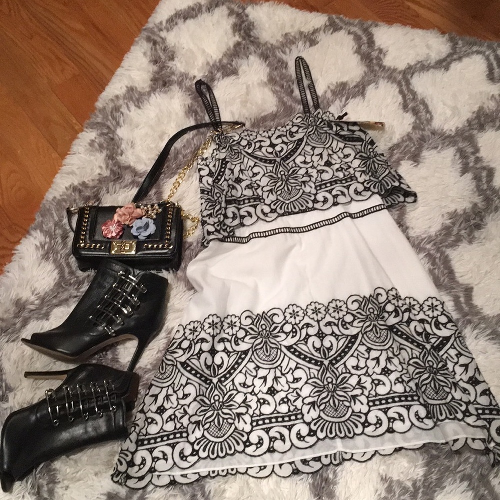 Chelsea and Violet Black and White Dress